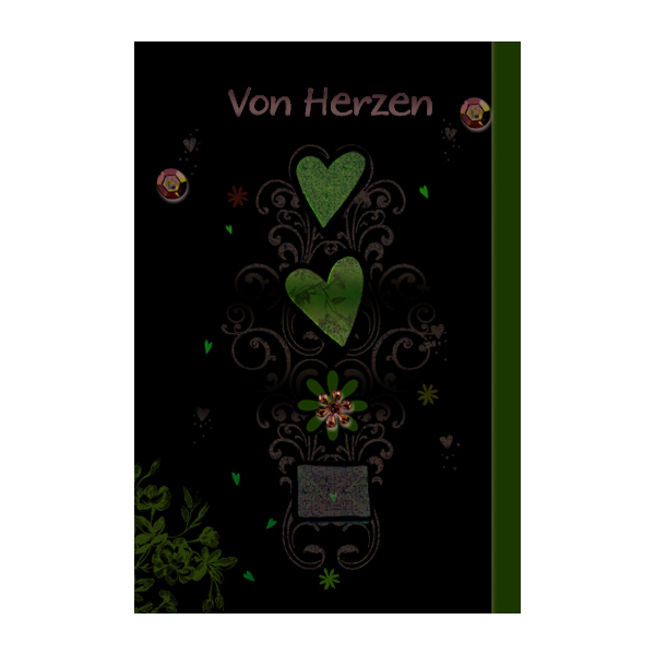Allgemeine Wünsche - Glückwunschkarte im Format 11,5 x 17cm mit Briefumschlag - Von Herzen