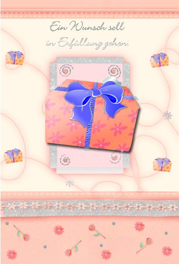 Geburtstag - Glückwunschkarte im Format 11,5 x 17cm mit Briefumschlag - Ein Wunsch soll in Erfüllung gehen - Geschenk
