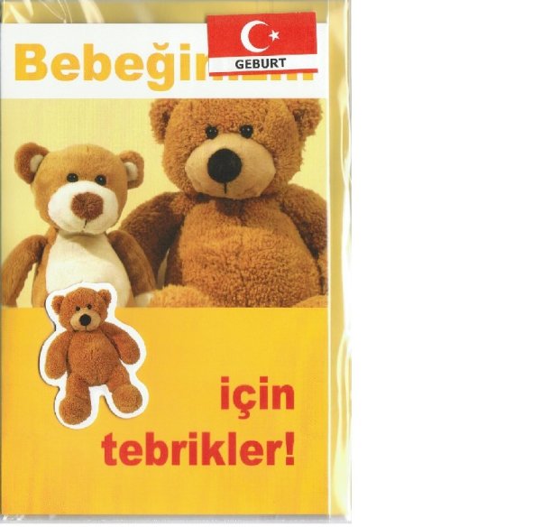 Dogum için tebrikler - Anlass: "Geburt" - Format: 11,5 x 17 cm - Türkische Grußkarten - Glückwunschkarte mit türkischem Text