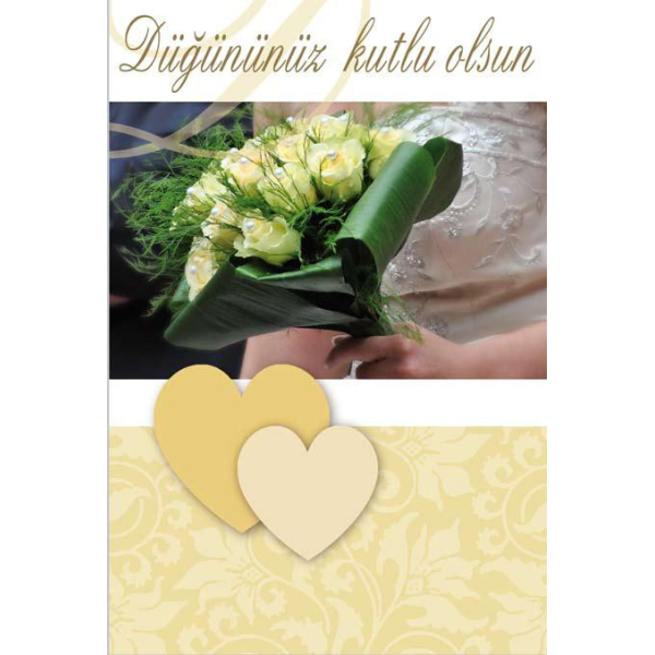 Dügününüz kutlu olsun - Anlass: "Zur Hochzeit" - Format: 11,5 x 17 cm - Türkische Grußkarten - Glückwunschkarte mit türkischem Text