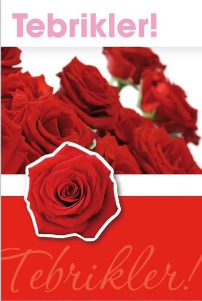 Tebrikler  - Anlass: "Allgemeine Wünsche" rot - Format: 11,5 x 17 cm - Türkische Grußkarten - Glückwunschkarte mit türkischem Text