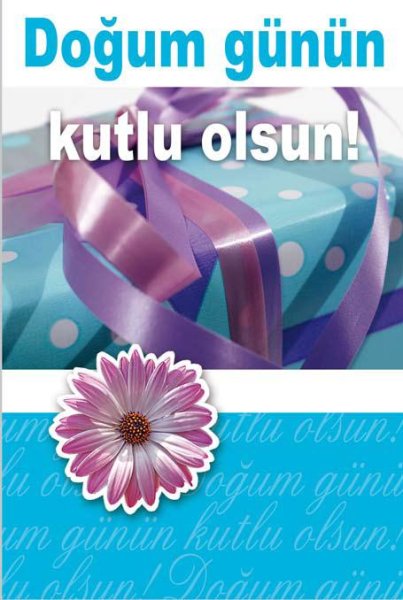 Dogum günün kutlu olsun - Anlass: "Geburtstag" rosa - Format: 11,5 x 17 cm - Türkische Grußkarten - Glückwunschkarte mit türkischem Text