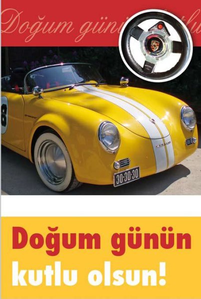 Dogum günün kutlu olsun - Anlass: "Geburtstag" gelb - Format: 11,5 x 17 cm - Türkische Grußkarten - Glückwunschkarte mit türkischem Text