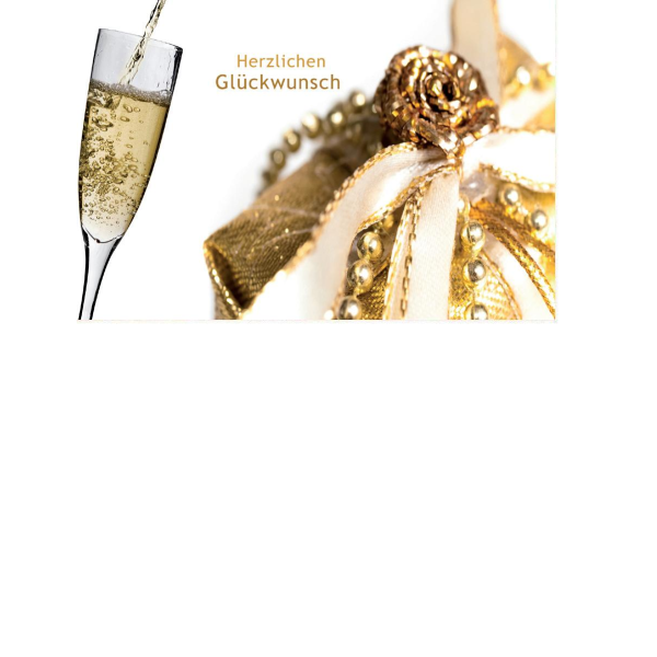 Allgemeine Wünsche  - Postkarten – Format: 11,5 cm x 17,5 cm - Nice Moments – Herzlichen Glückwunsch – Schleife – Sekt