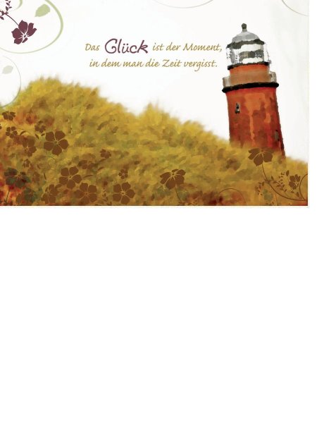 Allgemeine Wünsche  - Postkarten – Format: 11,5 cm x 17,5 cm - Nice Moments – Das Glück ist der Moment, in dem man die Zeit vergisst. - Leuchtturm