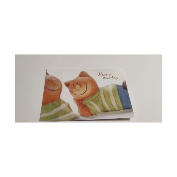 Allgemeine Wünsche  - Postkarten – Format: 11,5 cm x 17,5 cm - Nice Moments – Have a nice day – Porzellankatze