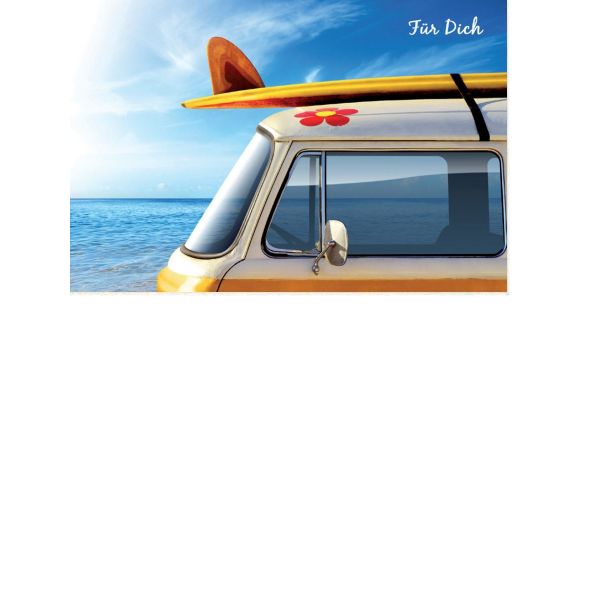 Allgemeine Wünsche  - Postkarten – Format: 11,5 cm x 17,5 cm - Nice Moments – Für Dich – Bully mit Surfbrett