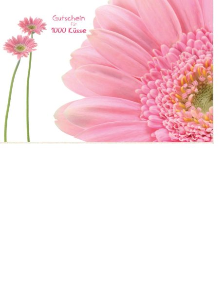 Gutschein  - Postkarten – Format: 11,5 cm x 17,5 cm - Nice Moments – Gutschein für 1000 Küsse - Blume