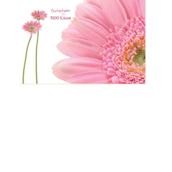 Gutschein  - Postkarten – Format: 11,5 cm x 17,5 cm - Nice Moments – Gutschein für 1000 Küsse - Blume