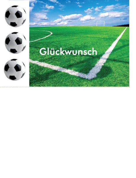 Allgemeine Wünsche  - Postkarten – Format: 11,5 cm x 17,5 cm - Nice Moments – Glückwunsch – Fussballplatz