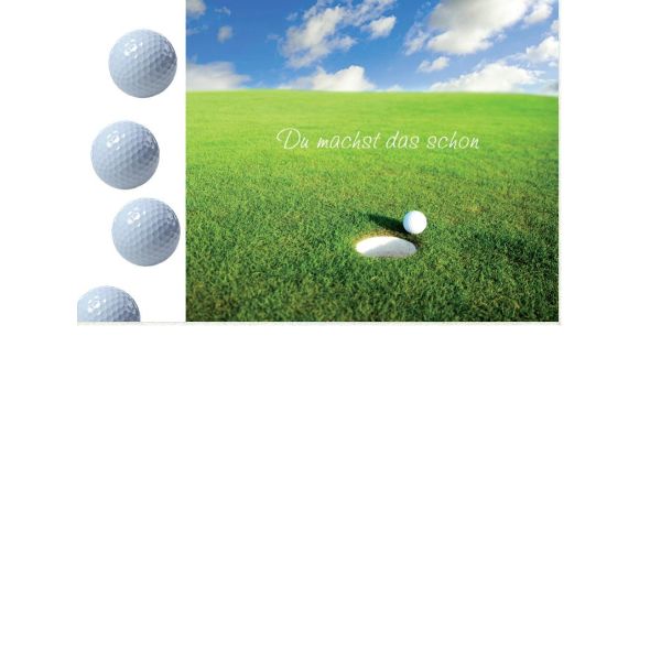 Allgemeine Wünsche  - Postkarten – Format: 11,5 cm x 17,5 cm - Nice Moments – Du machst das schon – Golfplatz