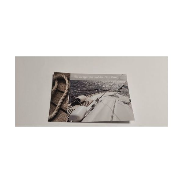 Allgemeine Wünsche  - Postkarten – Format: 11,5 cm x 17,5 cm - Nice Moments – Du schaffst das, weil dein Kurs stimmt – Segelboot