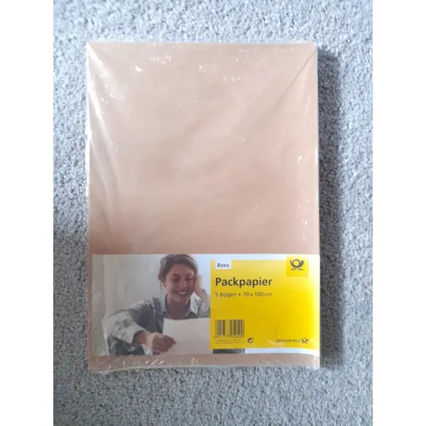 5 Packpapierbögen 70x100cm gefaltet Kraftpapier braun Deutsche Post