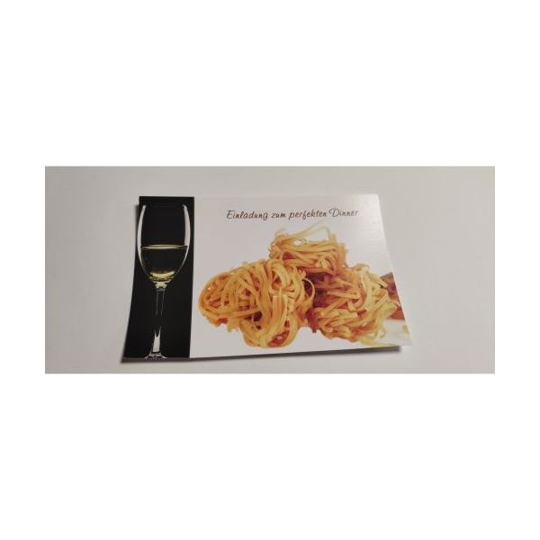 Einladung  - Postkarten – Format: 11,5 cm x 17,5 cm - Nice Moments – Einladung zum perfekten Dinner – Nudeln