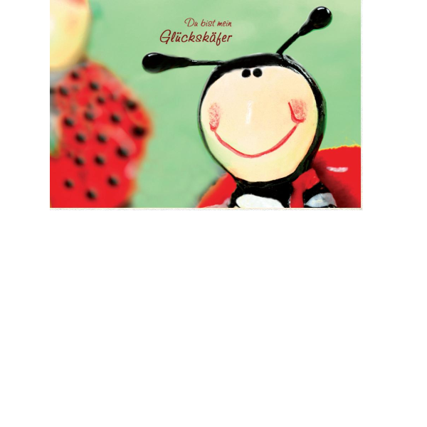 Allgemeine Wünsche  - Postkarten – Format: 11,5 cm x 17,5 cm - Nice Moments – Du bist mein Glückskäfer – Ton Maikäfer