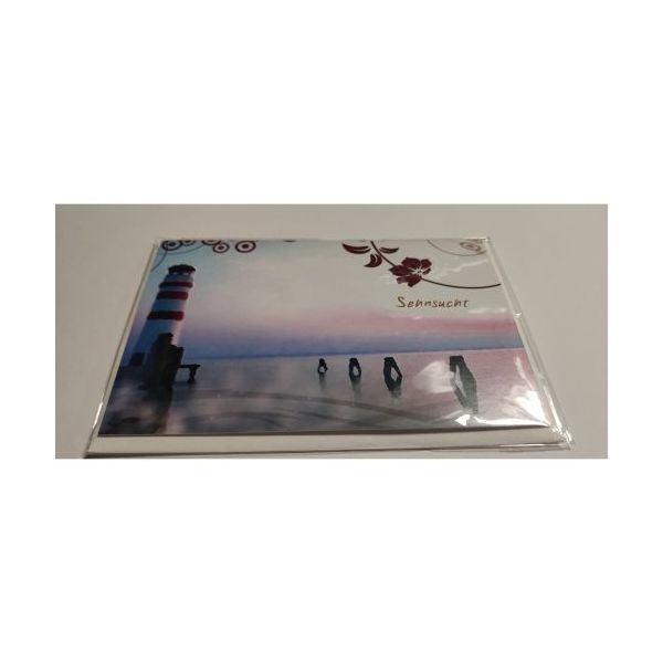 Allgemeine Wünsche - Nice Moments - Augentraum – Klappkarten – Format: 11,5 cm x 17,5 cm – Sehnsucht – Leuchtturm