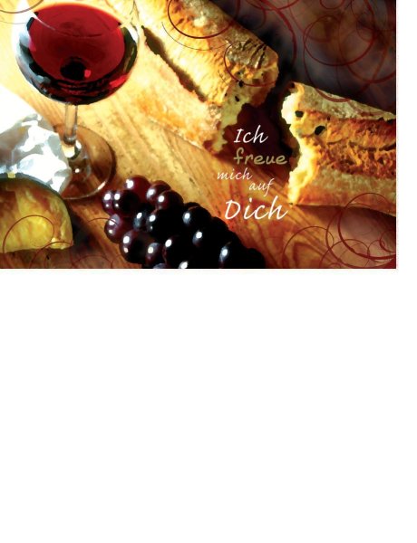 Allgemeine Wünsche - Nice Moments - Augentraum – Klappkarten – Format: 11,5 cm x 17,5 cm – Ich freue mich auf Dich – Brot & Wein