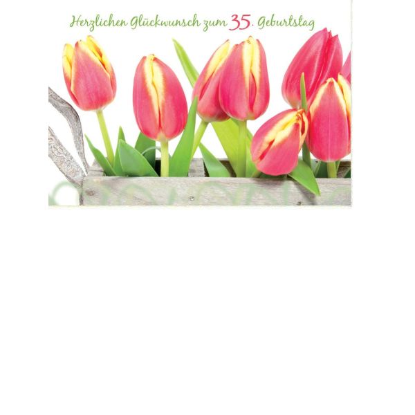 35. Geburtstag Glückwunschkarte mit Umschlag Nice Moments Augentraum Tulpen