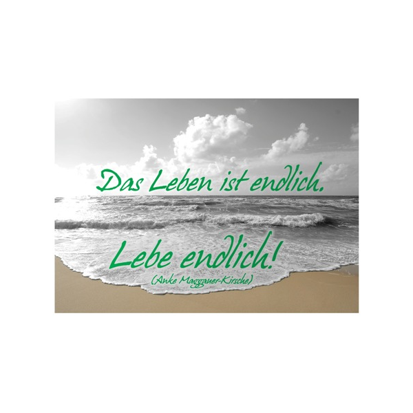 DenkARTen - Postkarte im Format 15 x 10cm - Sprüche - Fotokarten - Das Leben ist endlich...