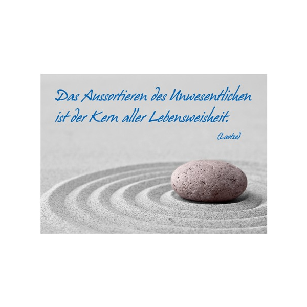 DenkARTen - Postkarte im Format 15 x 10cm - Sprüche - Fotokarten - Das Aussortieren des Unwesentlichen...