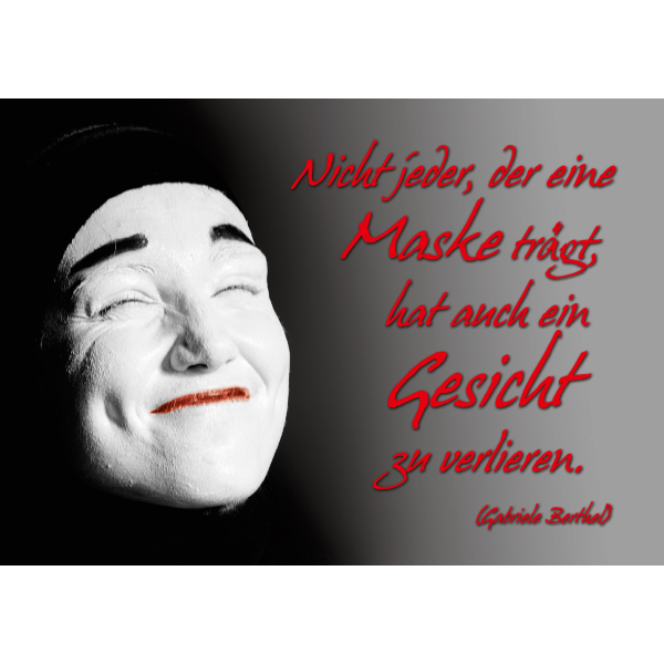 DenkARTen - Postkarte im Format 15 x 10cm - Sprüche - Fotokarten - Nicht jeder der eine Maske...