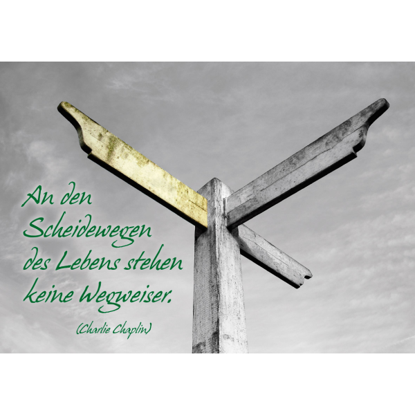DenkARTen - Postkarte im Format 15 x 10cm - Sprüche - Fotokarten - An den Scheidewegen...