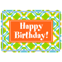 Geburtstag Sahneschnittchen Postkarte Happy Birthday! Rauten