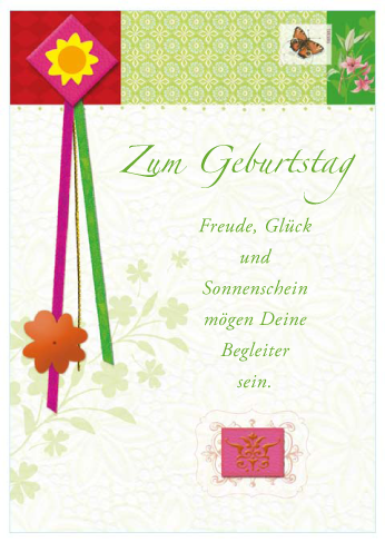 Geburtstag - Glückwunschkarte im Format 11,5 x 17 cm mit Umschlag - Zum Geburtstag
