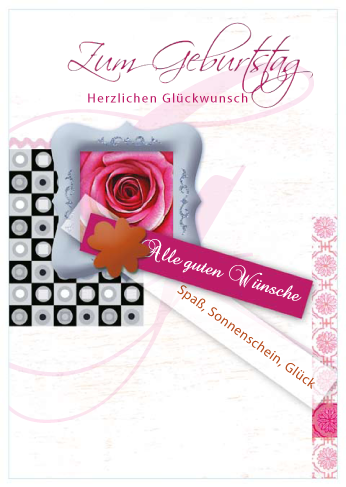 Geburtstag - Glückwunschkarte im Format 11,5 x 17 cm mit Umschlag - Rose