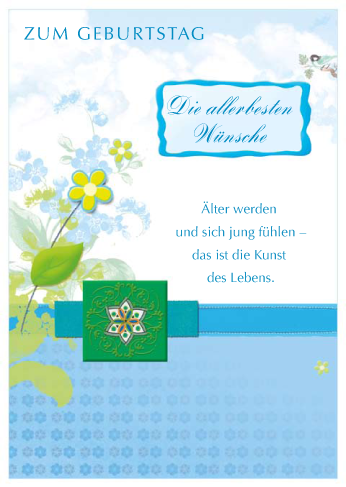 Geburtstag - Glückwunschkarte im Format 11,5 x 17 cm mit Umschlag - Blumen