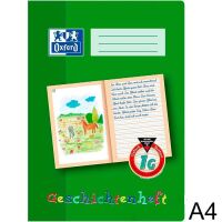 Geschichtenheft, Din A4 hoch, grün,  liniert , Lineatur 1G, 16 Blatt Oxford