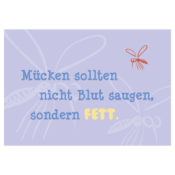 Postkarte - Serie Legendär - veredelt mit Kaltglanzfolie - Mücken sollten nicht...