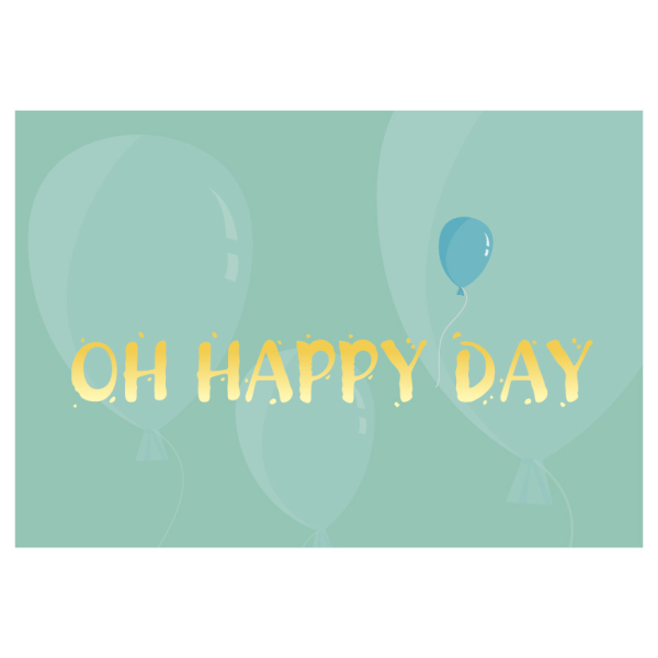 Postkarte - Serie Legendär - im Format 14,8x10,5 cm - veredelt mit Kaltglanzfolie - Oh Happy Day