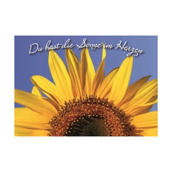 Gänseblümchen - Postkarte im Format 10,5 x 14,8 cm - Du hast die Sonne im Herzen