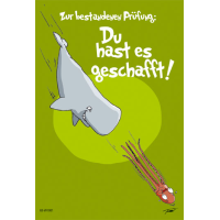 Prüfung - Karte zur bestandenen Prüfung - Kwal der Wal - Doppelkarten im Format 11,5 x 17 cm mit Umschlag - UVP: € 2,25