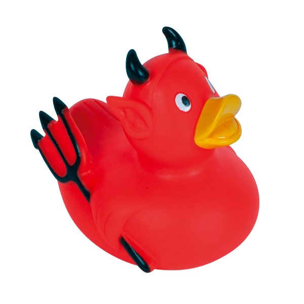 Teufel rot Hobbyente Quietscheente Badeente ca. 8 cm gross
