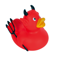 Teufel rot Hobbyente Quietscheente Badeente ca. 8 cm gross