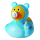 Baby Junge blau Anlassente Quietscheente Badeente ca. 8 cm gross