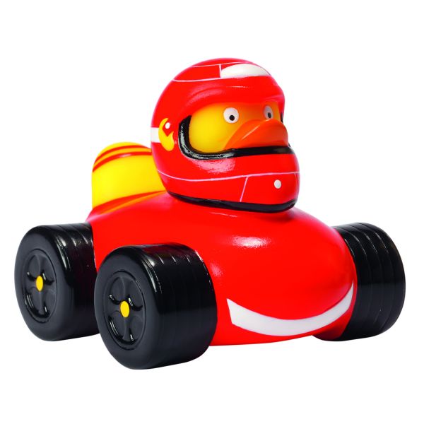 RaceDuck Rennauto Sportente Quietscheente Badeente ca. 8 cm gross Ferrari rot