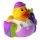 Erstklässlerin rosa Mädchen Schulanfängerin Quietscheente Badeente ca. 8 cm gross