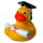 Absolvent Bestandene Prüfung Anlassente Quietscheente Badeente ca. 8 cm gross Geschenk zur bestandenen Prüfung