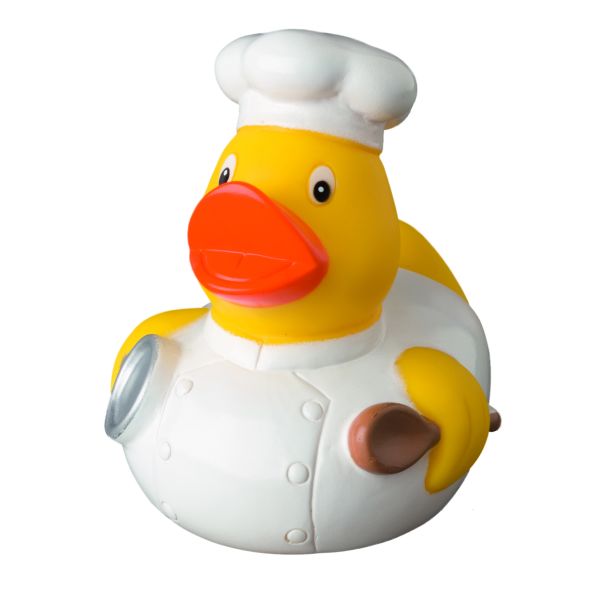 Koch Berufsente Quietscheente Badeente ca. 8 cm gross Küchenchef
