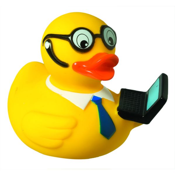 Laptop Berufsente Quietscheente Badeente ca. 8 cm gross