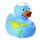 Welt Globus Hobbyente Quietscheente Badeente ca. 8 cm gross Reiseente