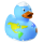 Welt Globus Hobbyente Quietscheente Badeente ca. 8 cm gross Reiseente