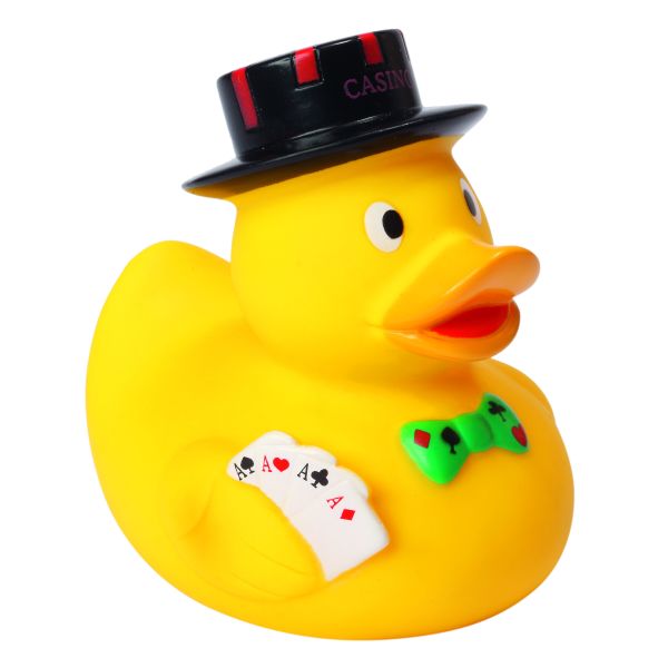 Poker Sportente Quietscheente Badeente ca. 8 cm gross Karten Casino