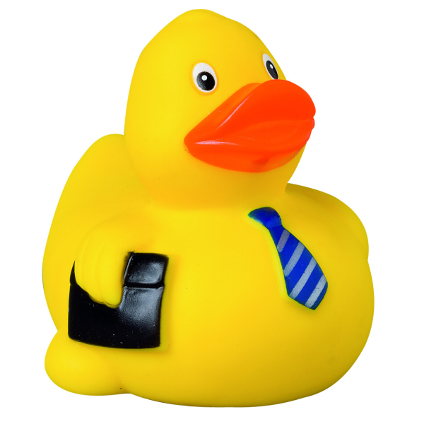 Business Berufsente Quietscheente Badeente ca. 8 cm gross