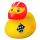 Rennfahrer Sportente Quietscheente Badeente ca. 8 cm gross roter Helm
