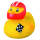 Rennfahrer Sportente Quietscheente Badeente ca. 8 cm gross roter Helm