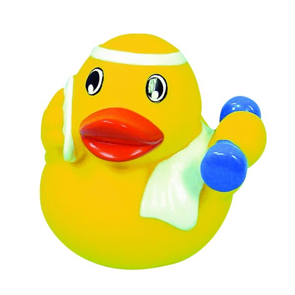 Fitness Fitnessstudio Sportente Quietscheente Badeente ca. 8 cm gross